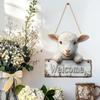 Wall Decoration Rustic Farmhouse Sheep Welcome Door Sign Indoor Outdoor Lamb Hanger Decoration Decorative Wall Plaque
