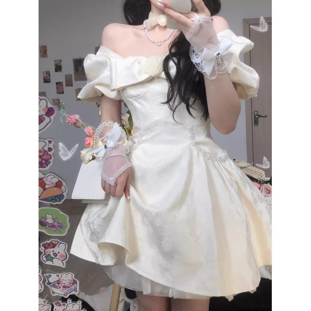 Платье с рукавами-буфами и бантом, сказочное летнее платье на день рождения, платье беглой принцессы, пышное короткое платье, миниатюрное