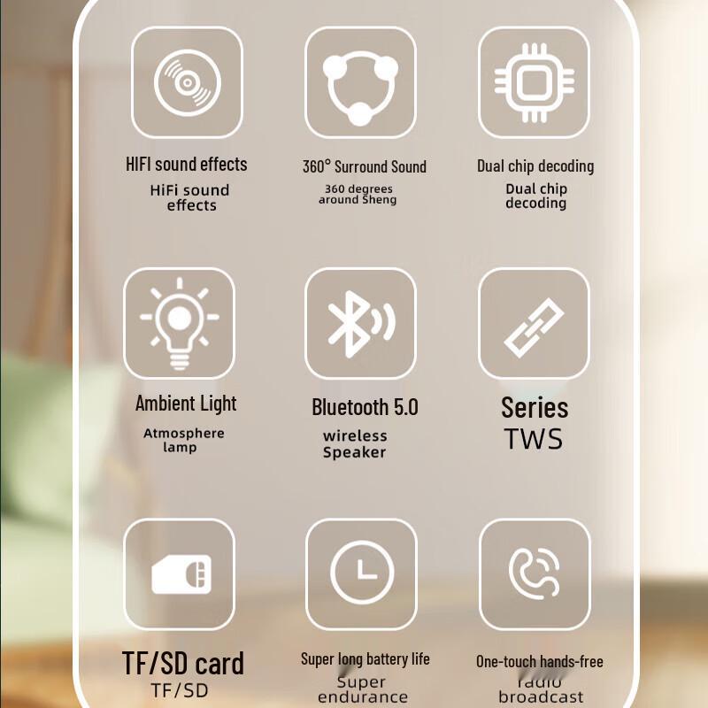 Bach Johann DW06 Smart Bluetooth Speaker with Alarm Clock and Ambient Light