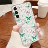 Красочный чехол-бабочка для Samsung S26 Ultra S25 FE S24 S23 S22 Plus S21 A15 A25 A35 A55 A16 A26 A36 A56 A17 A37 A57 5G Прозрачный мягкий чехол из ТПУ