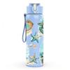 1PC Beach Ocean Sea Shell Landscape Print 750ml Color Plastic Sports Water Bottle Leakproof Flip Straw Lid Suitable for Sports Office Home Use
