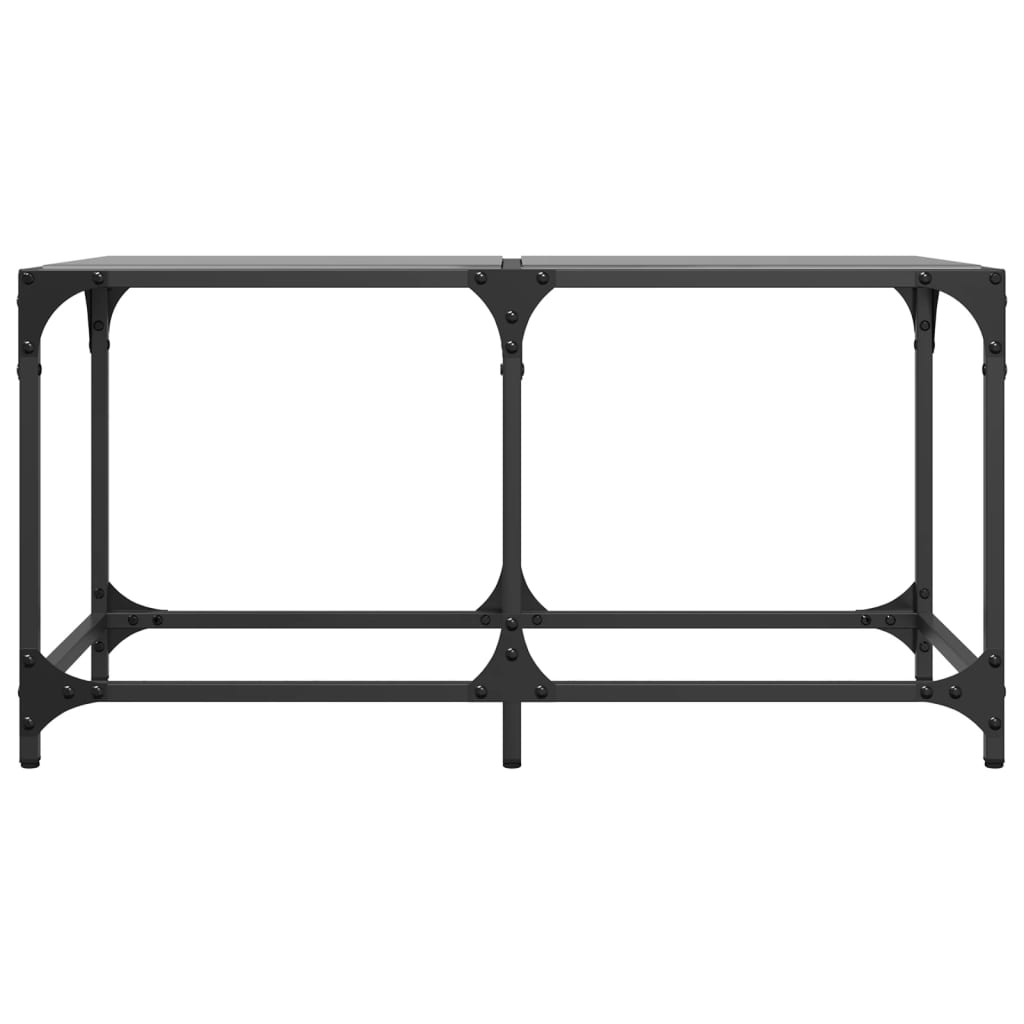 Vidaxl Stolik Kawowy Z Czarnym, Szklanym Blatem, 78,5X40X40 Cm, Stal