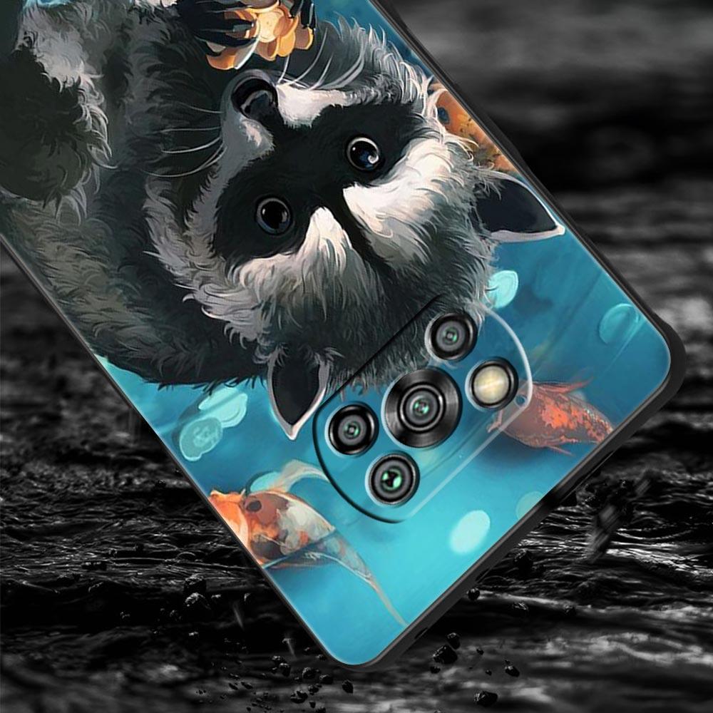 Phone Case for Xiaomi Poco F7 F6 F5 F4 F3 X7 X6 X5 X4 X3 NFC M4 C51 C55 GT 5G Soft TPU Cover Capas Cute Animal Raccoon Funda Bag
