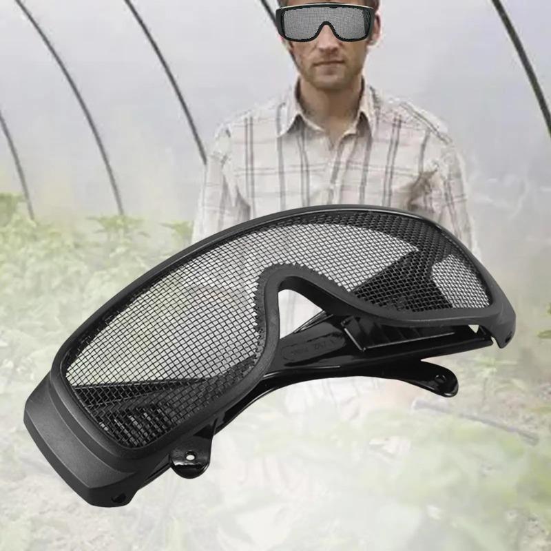 Металлические сетчатые защитные очки - Ударопрочная и вентилируемая защита глаз для взрослых, для лесозаготовки и занятий спортом на открытом воздухе (Регулируемая посадка)