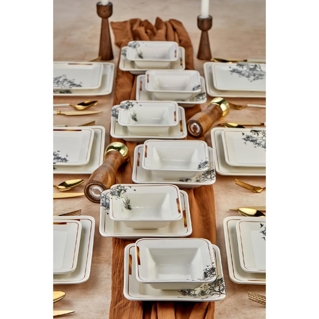 24 Piece Catalen Square Dinner Set For 6 People - Luxury Dining Set