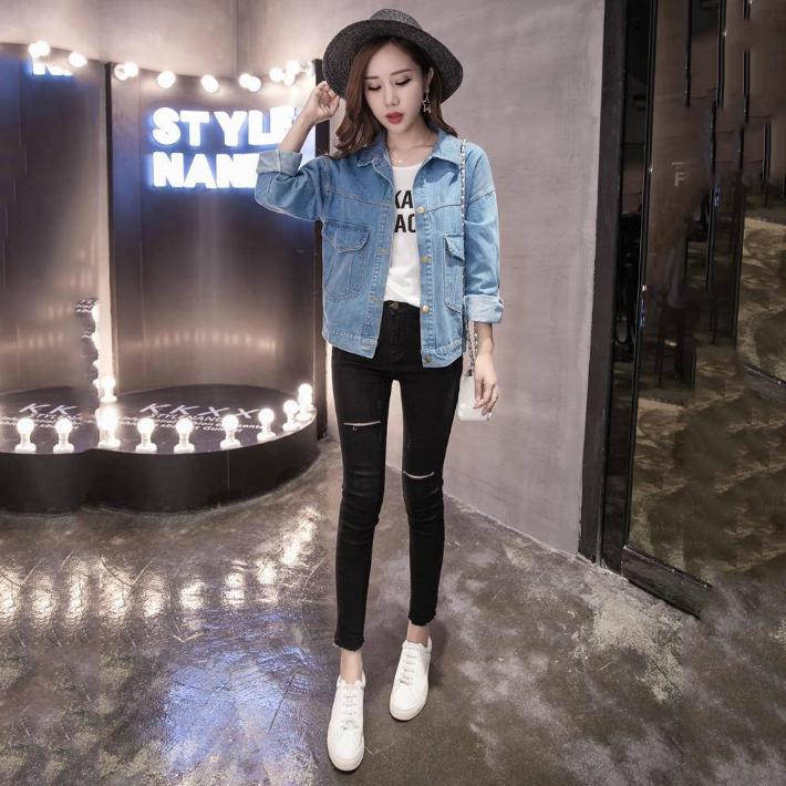 2019 Women Basic Coats Denim Jacket Women Jeans Jacket Women Denim Coat Loose Casual Outwear
