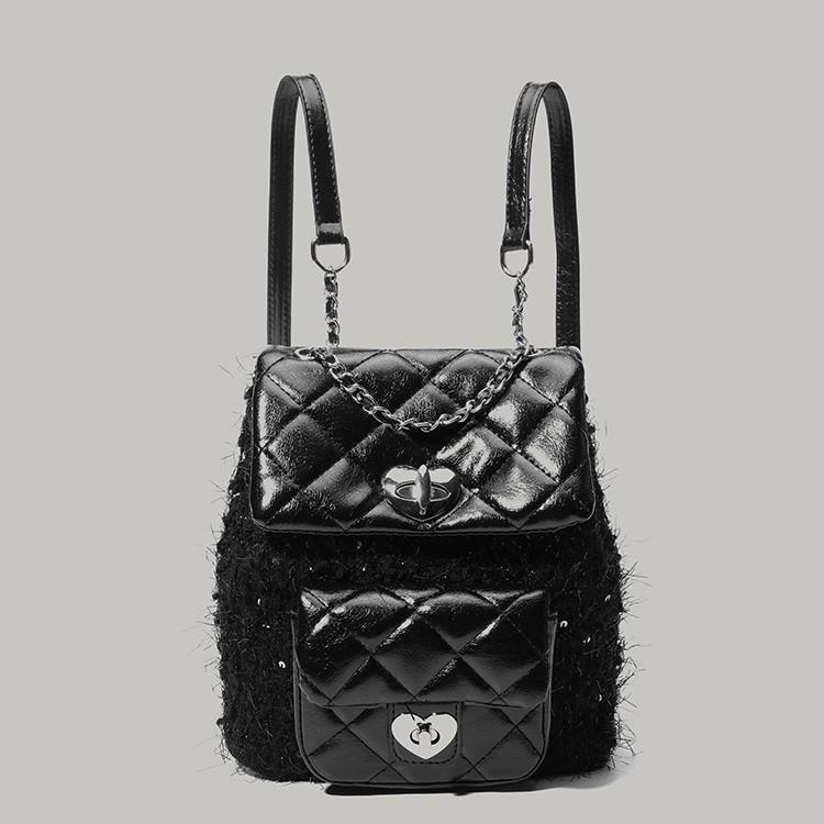 This Year's Trendy Spring Summer New Style Small Fragrance Style Backpack for Women Gentle Sweet Rich Style Casual Flap Small Backpack Trend