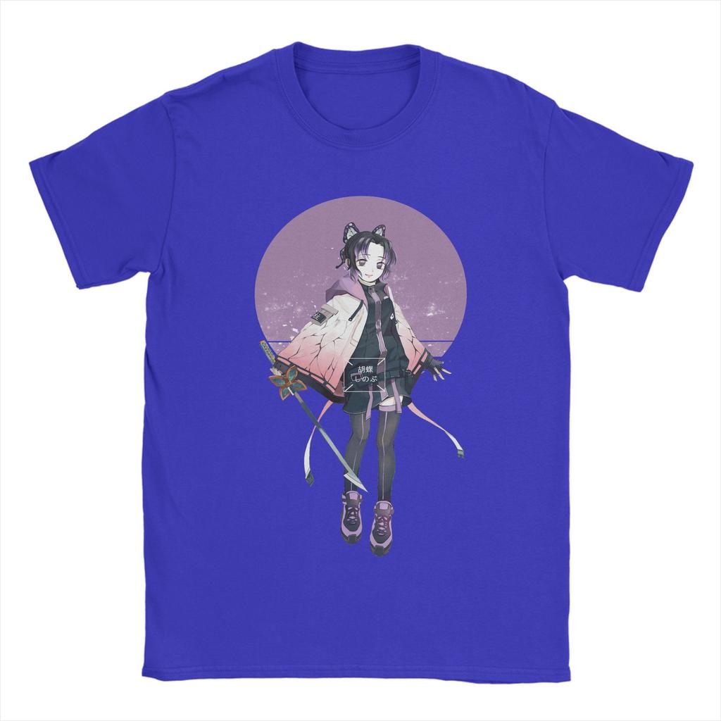 Anime Demon Slayer Shinobu Kocho T Shirt Men Cotton Novelty T-Shirt Round Collar  Tees Short Sleeve Clothing Gift Idea