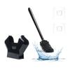 SHEAWA Toilet Brush with Automatic Convenient Toilet Cleaning Case, Open/Close, Brush, Quick-Drying, Breathable, Space-Saving, Wall-Mounted (Black)