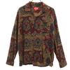 15AW Paisley Pattern Long Sleeve Open Collar Shirt M Burgundy Men's Used