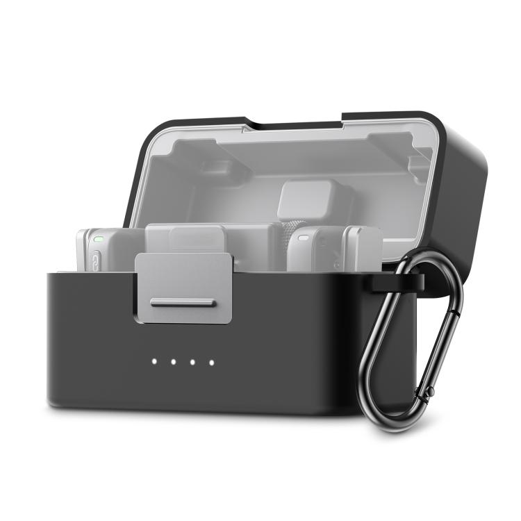 Для DJI Mic Mini PULUZ зарядный чехол силиконовый защитный чехол с защитой от царапин (черный)