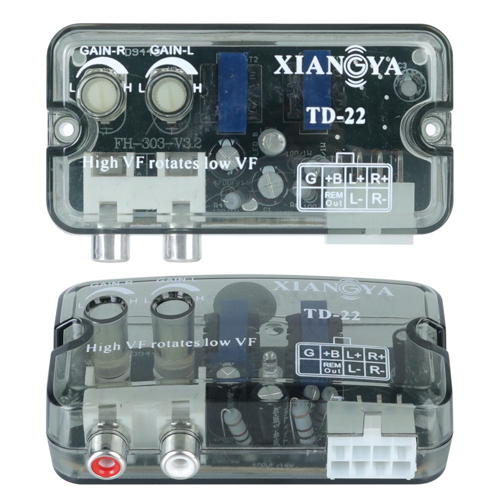 Auto Car Audio Converter RCA Stereo High To Low Speaker Level Converter Adapter Adjustable Frequency Line Universal RCA Line 12V