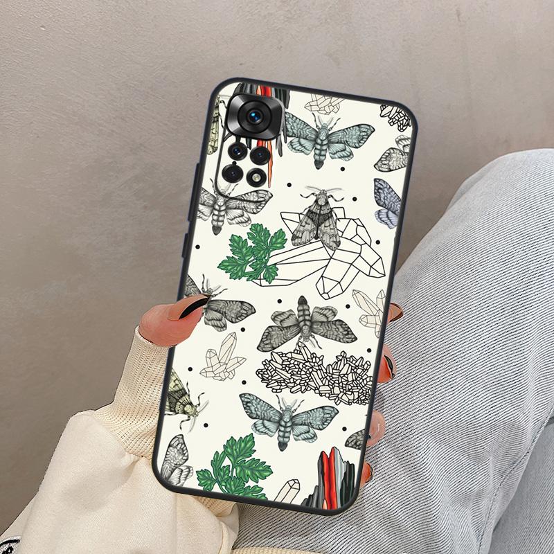 Moths insects botanical butterflies For Xiaomi Redmi Note 13 10 12 11 14 15 Pro Plus Case Cover For Redmi 15 13C 12C 14C 10C 15C