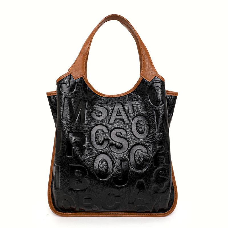 Контрастная сумка для поездок на работу, новый стиль, первый слой коровьей кожи, большая вместимость, повседневная сумка через плечо