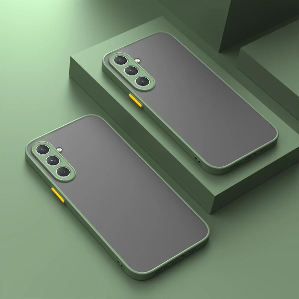 Ударопрочный Матовый Жесткий Чехол Для Samsung Galaxy S25 S24 Ultra S23 FE S22 S21 Note 20 10 Plus S20 Edge Защитный Бампер Чехол