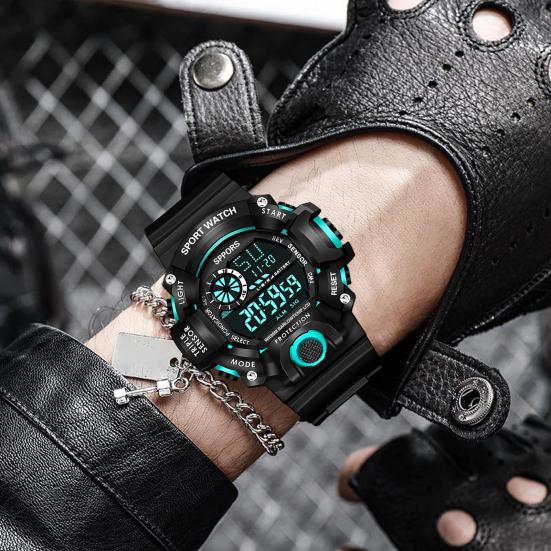 Yousheng  Electronic Watch Silicone Wristband Digital Display Multifunctional Outdoor Running Sports Daily Wristwatch Gift