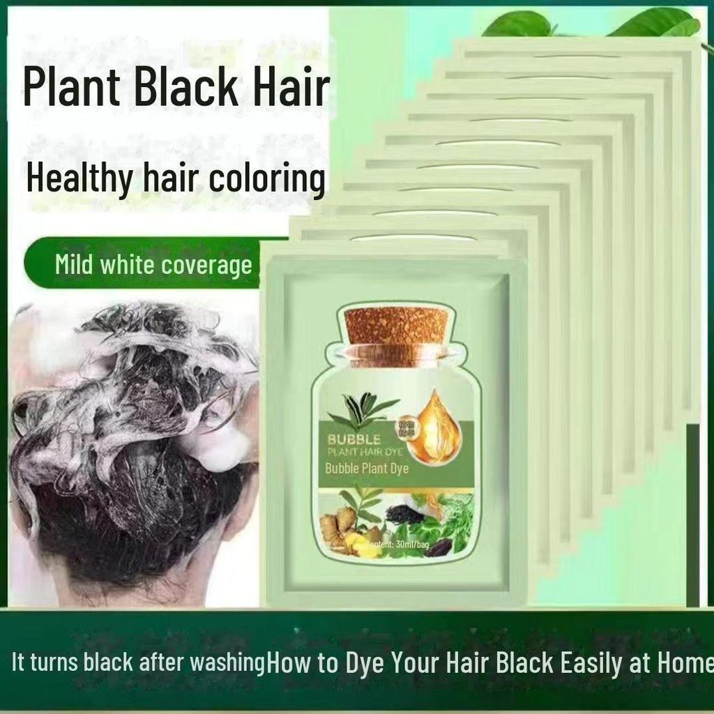 Пузырьковая краска для волос: Крем на растительной основе для закрашивания седины, не оставляет пятен, прост в использовании в домашних условиях
