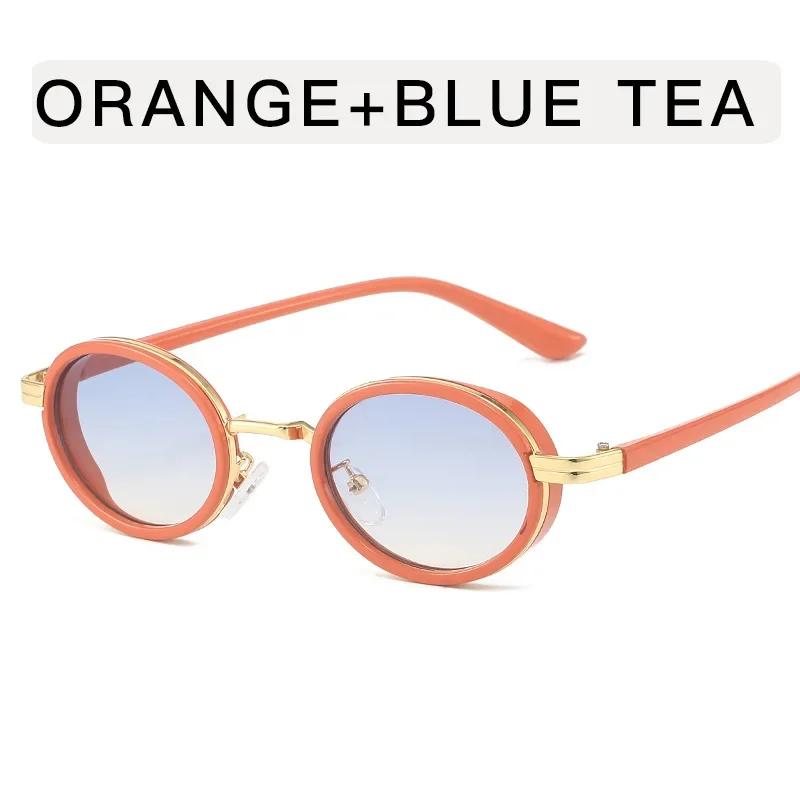 New Retro Fashion Oval Metal Sunglasses Outdoor UV Sun Shades Eye Protection Goggles Women Men Small Frame Sun Glasses