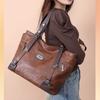 Модная большая вместительная женская сумка-тоут в стиле ретро, повседневная, для девочек, на одно плечо, через плечо, мягкая ткань, европейский стиль, ПУ
