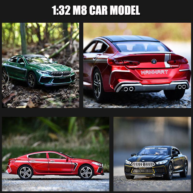 1/32 BMW M8 литой под давлением сплав модель автомобиля спортивный Gran Coupe M8 коллекционные машинки игрушка подарок на день рождения мальчик бесплатная доставка