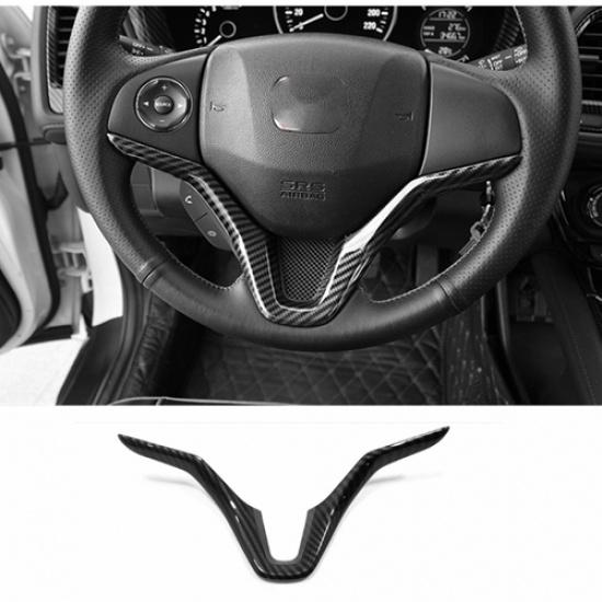 Carbon Fiber ABS Steering Wheel Cover Trim Fit For Honda HR-V HRV 2016-2021