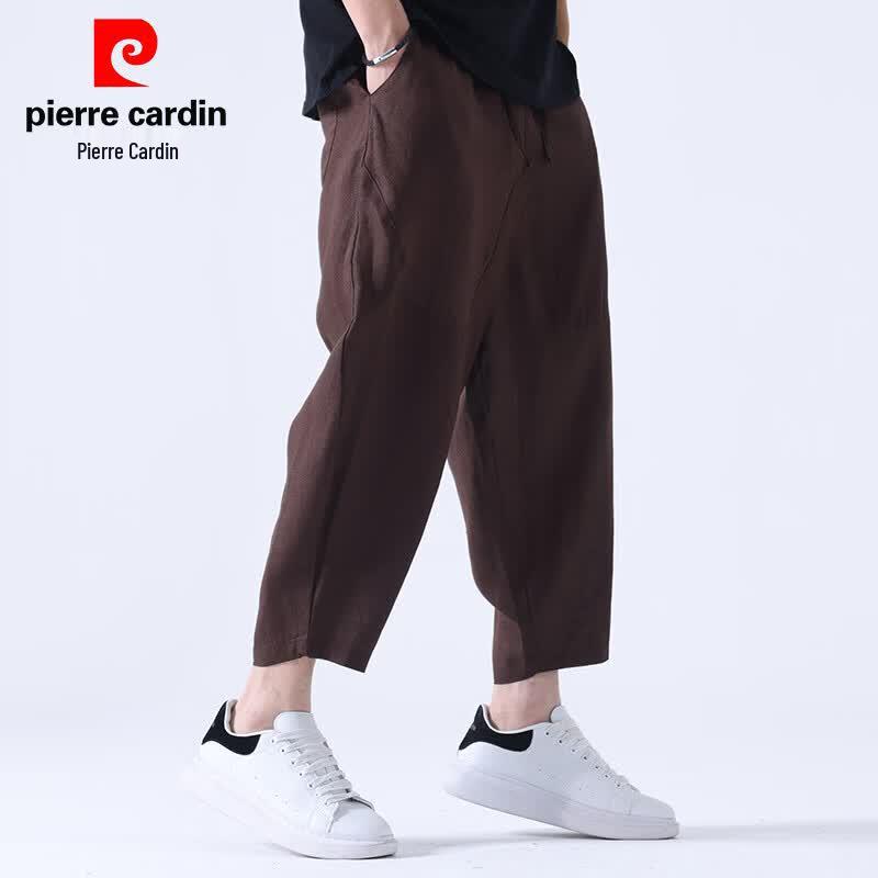 Pierre Cardin Мужские повседневные укороченные брюки из 100% льна