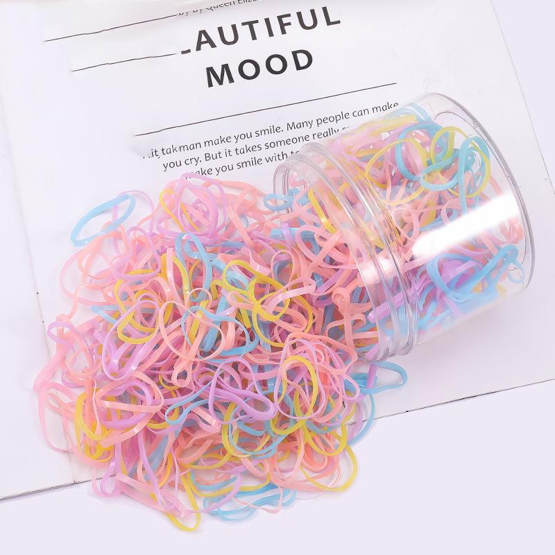500pcs disposable thickened elastic bands for children's small hair accessories; elastic bands that are strong and never break