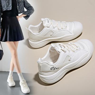 Осень новый корейский стиль парусиновые туфли женские ins студент дышащие повседневные туфли интернет-знаменитость уличная съемка белые туфли