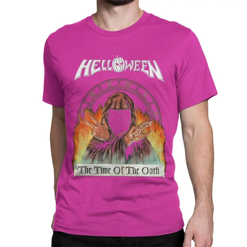 Helloween металлические для женщин унисекс футболки время клятвы забавные футболки с короткими рукавами футболка из чистого хлопка Новое поступление топы