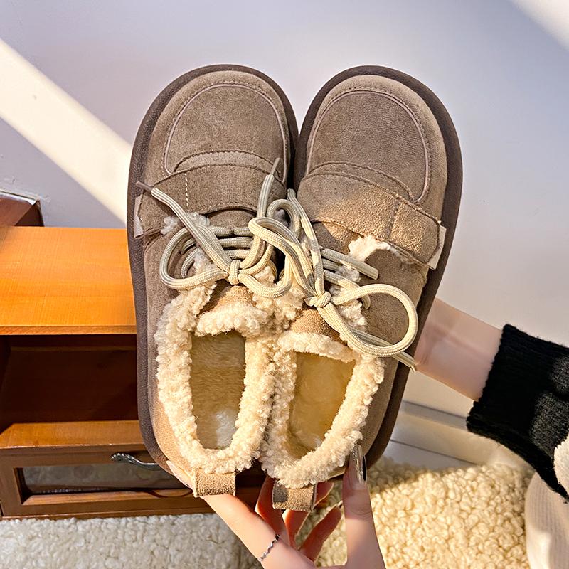 CRLAYDK 2024 зимние женские мокасины без застежек, теплые мокасины с меховой подкладкой, повседневные модные удобные туфли на плоской подошве для дома и отдыха