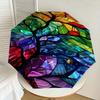1PC Stained Glass TreeAutomatic Open/Close Umbrella with Windproof, 8-Rib Sturdy Canopy, Durable Ribs, Fashionable Design1208A