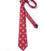 Red Men's Silk Tie Handkerchief Cufflinks Blue Printed Christmas Tie Festival Gift Wedding Party