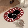 Elephant Red Cute Cartoon Bathroom Floor Mat Diatom Mud Absorbent Foot Mat Easy To Take Care of Quick Drying Bathroom Door Mat