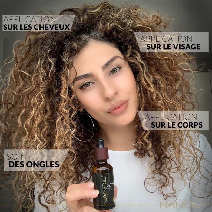 Huile d'Argan - NANOIL - 50ml - Naturelle - Pressée à froid - Hydratante