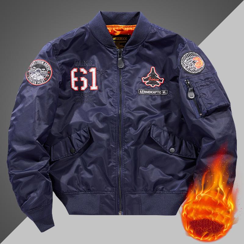 Мужская теплая куртка-пилот, утолщенная зимняя бейсбольная куртка