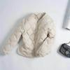 МОДА   Новая пуховая куртка женская короткая с V-образным вырезом большого размера повседневная ромбовидная с белым утиным пухом теплая универсальная куртка одежда