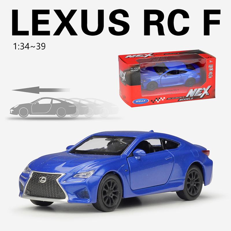 Масштаб 1/36 Welly LEXUS RC F, модель автомобиля из сплава, литье под давлением, металлические игрушечные автомобили, модель автомобиля, коллекция высокой имитации, детские подарки