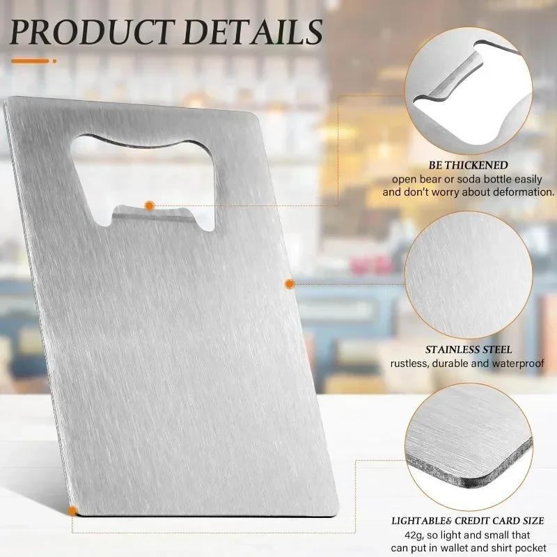Carved Bottle Opener 1/10pcs Stainless Steel for Wallet Pocket Can Be Engraved for Restaurants Bars DIY Wedding Favor Gift
