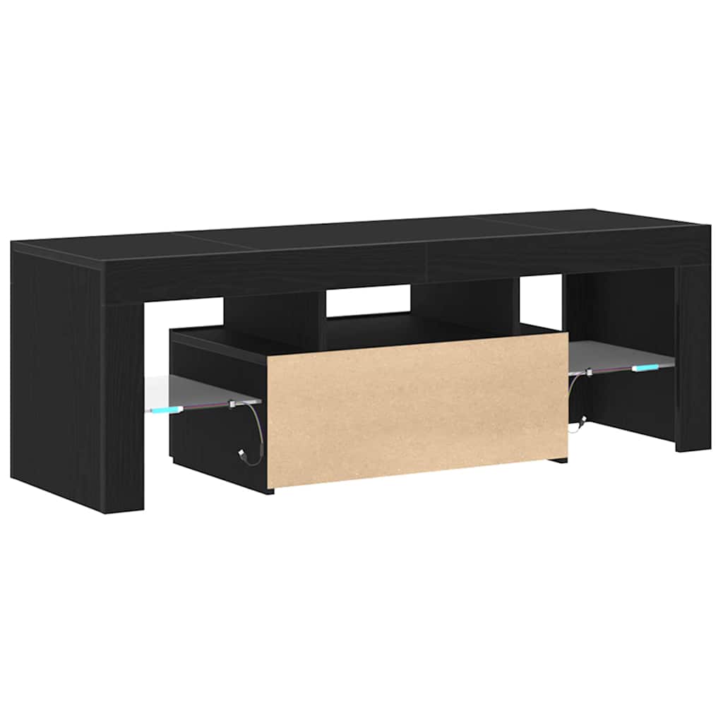 TV Stand Black Oak Effect 120 x 35 x 40 cm Engineered Wood