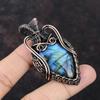 Labradorite Pendant Copper Wire Wrapped Pendant Gemstone Pendant Copper Jewelry Handmade Brand New Pendant Labradorite Jewelry Gift For Her