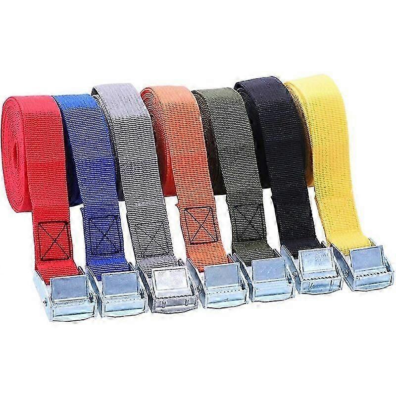 Ratchet Strap Pack of 6, Polypropylene Luggage Strap, Lashing Straps, Used for Car, Motorcycle, Kayak, Adjustable, Wear-Resistant Friction, Not Easy t