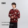 Semir Унисекс Новогодний Красный Жаккардовый Вязаный Свитер