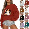 Women's Casual Fashion Round Neck Long Sleeve Halloween Printed Sweatshirt