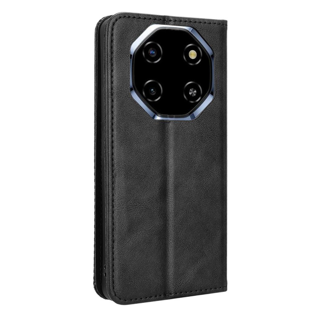 Кожаный чехол-кошелек с подставкой и ретро-текстурой для Blackview Shark 6/Oscal Tiger 8