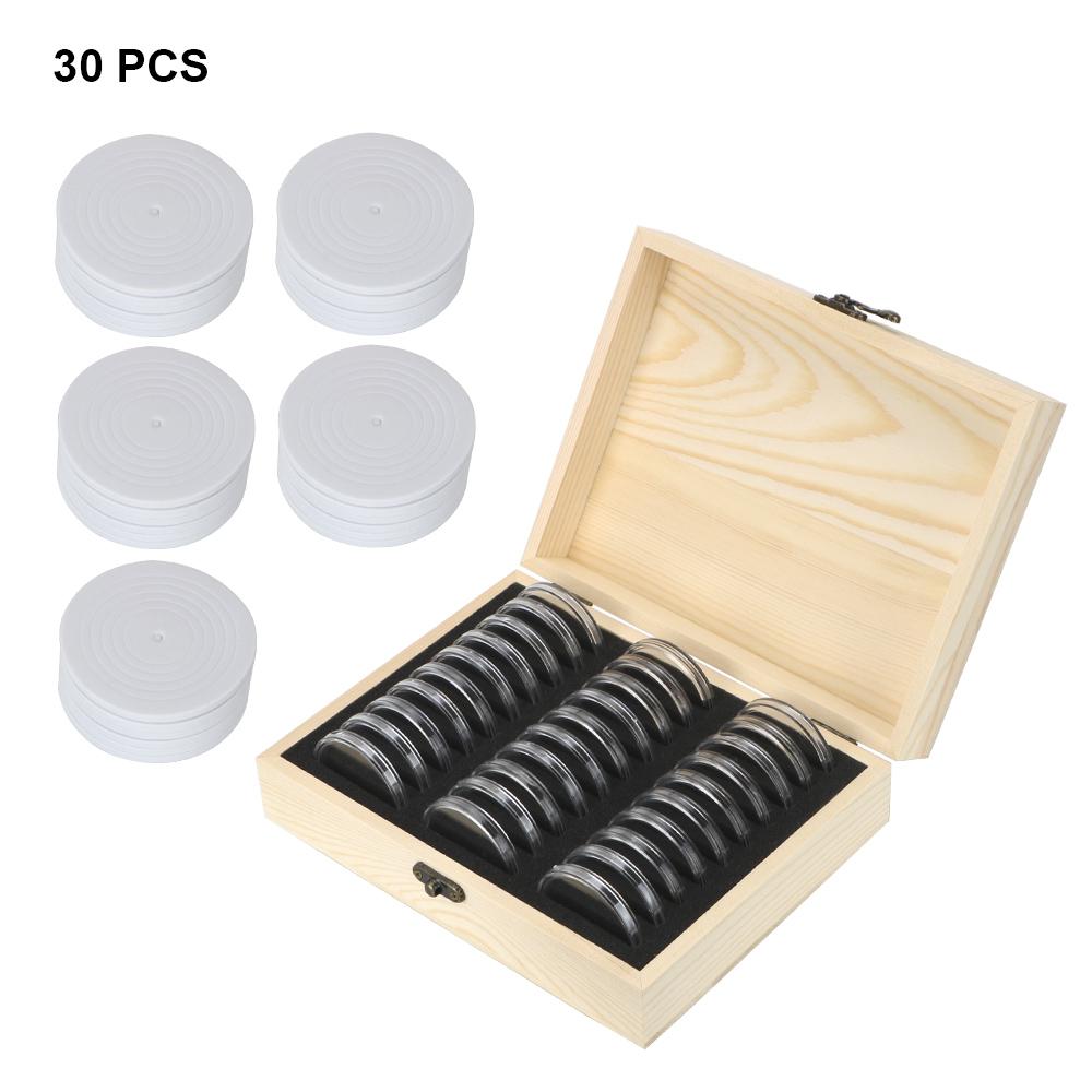 With Adjustment Pad Coins Storage Box Adjustable Antioxidative Wooden Commemorative Coin Collection Case