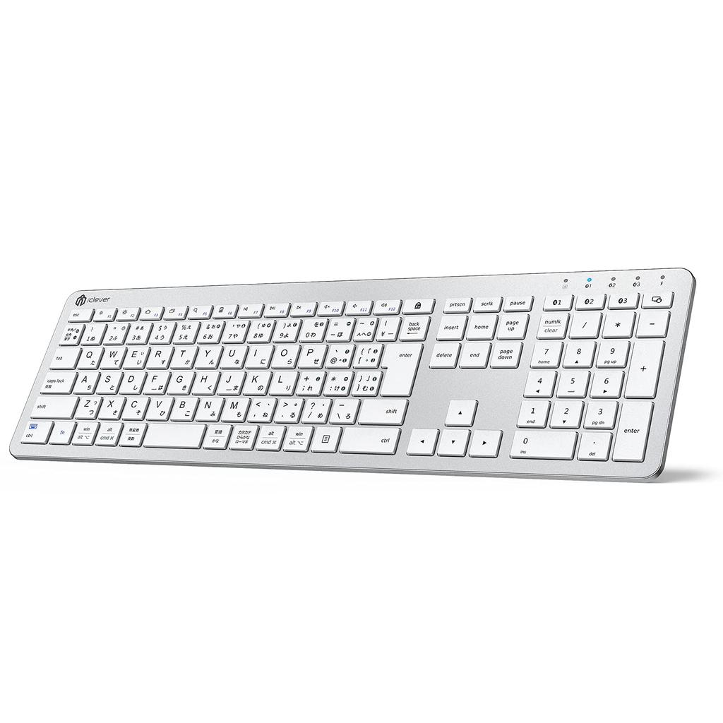 iClever Bluetooth Wireless Japanese Full 122h Long Pantograph Numeric Keypad OS Automatic Japanese Instruction Manual Compatible with Keyboard,