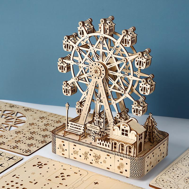 Трансграничное музыкальное колесо обозрения 3D деревянный пазл - развивающая DIY креативная игрушка