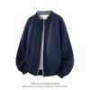 Mens Oversized Plaid Fake Two-Piece Hoodless Cardigan Jacket Fall Casual Outerwear