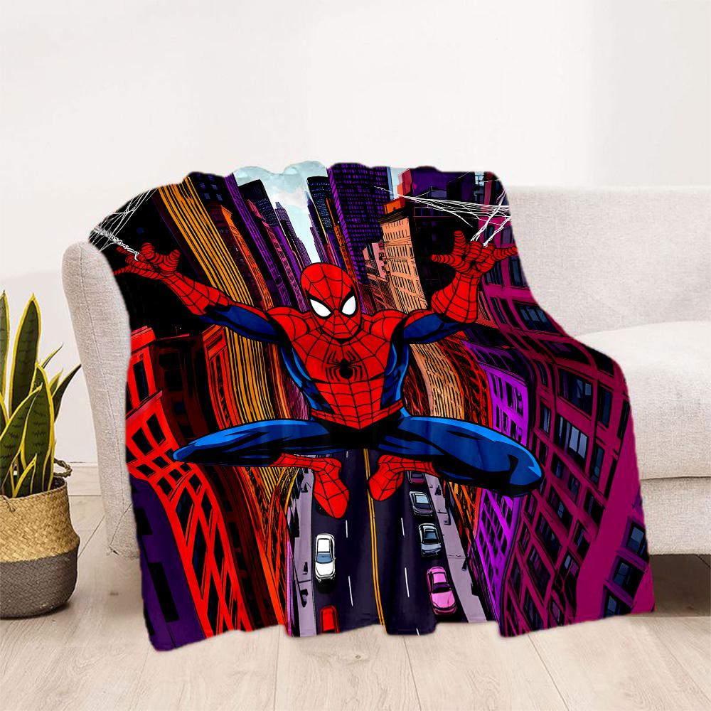 1pc Spider-Man City blanket Soft and Warm for Sofa Office Camping Travel Livingroom Great Gift for Friends and Family Comfortable