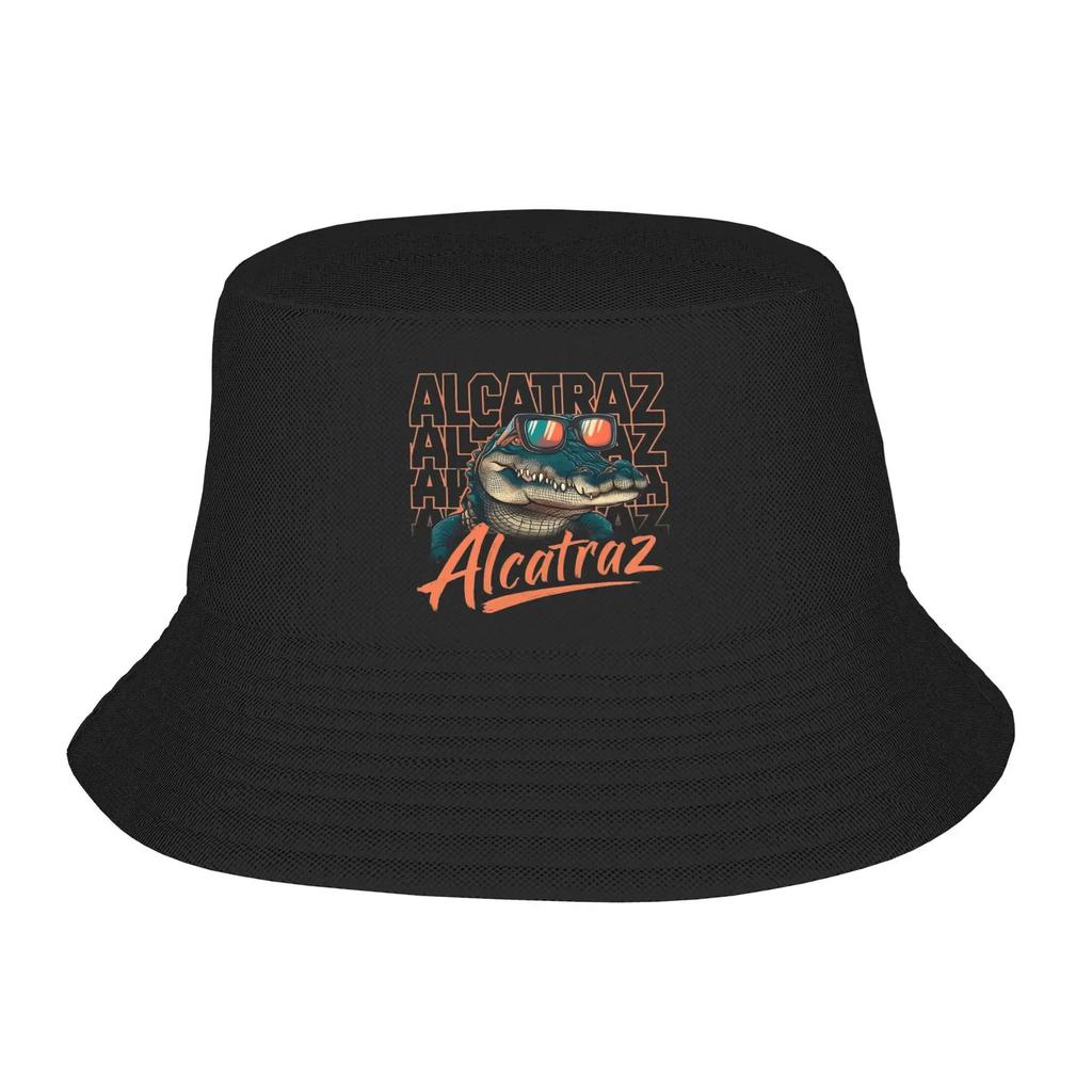Alcatraz of Alligators Funny Animal Bucket Hat For Unisex Women  Fisherman Hats Korean Beach Travel Caps Soft Fold Outdoor Sun Hats
